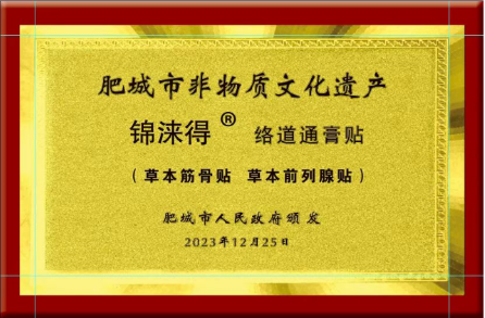 锦涞得膏贴荣获肥城市非物质文化遗产称号(草本筋骨贴 草本前列腺贴)